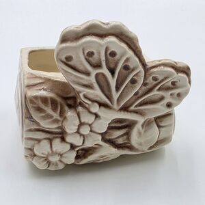 Vintage Shawnee USA #524 Cream and Brown Butterfly Vase Accent Decor